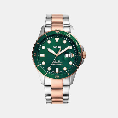 Fb-01 Men Quartz Green Dial Analog Stainless Steel Watch FS5743