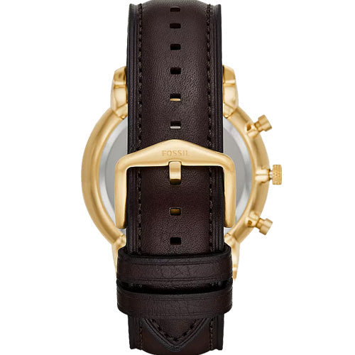 Fossil Neutra Men's Black Dial Gold Case & Brown Strap 44 MM Watch