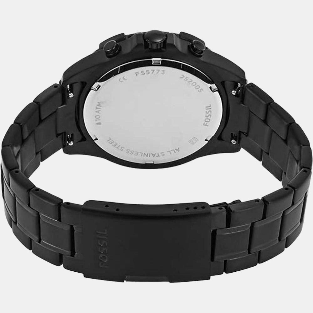 Garrett Men Quartz Black Dial Chronograph Stainless Steel Watch FS5773