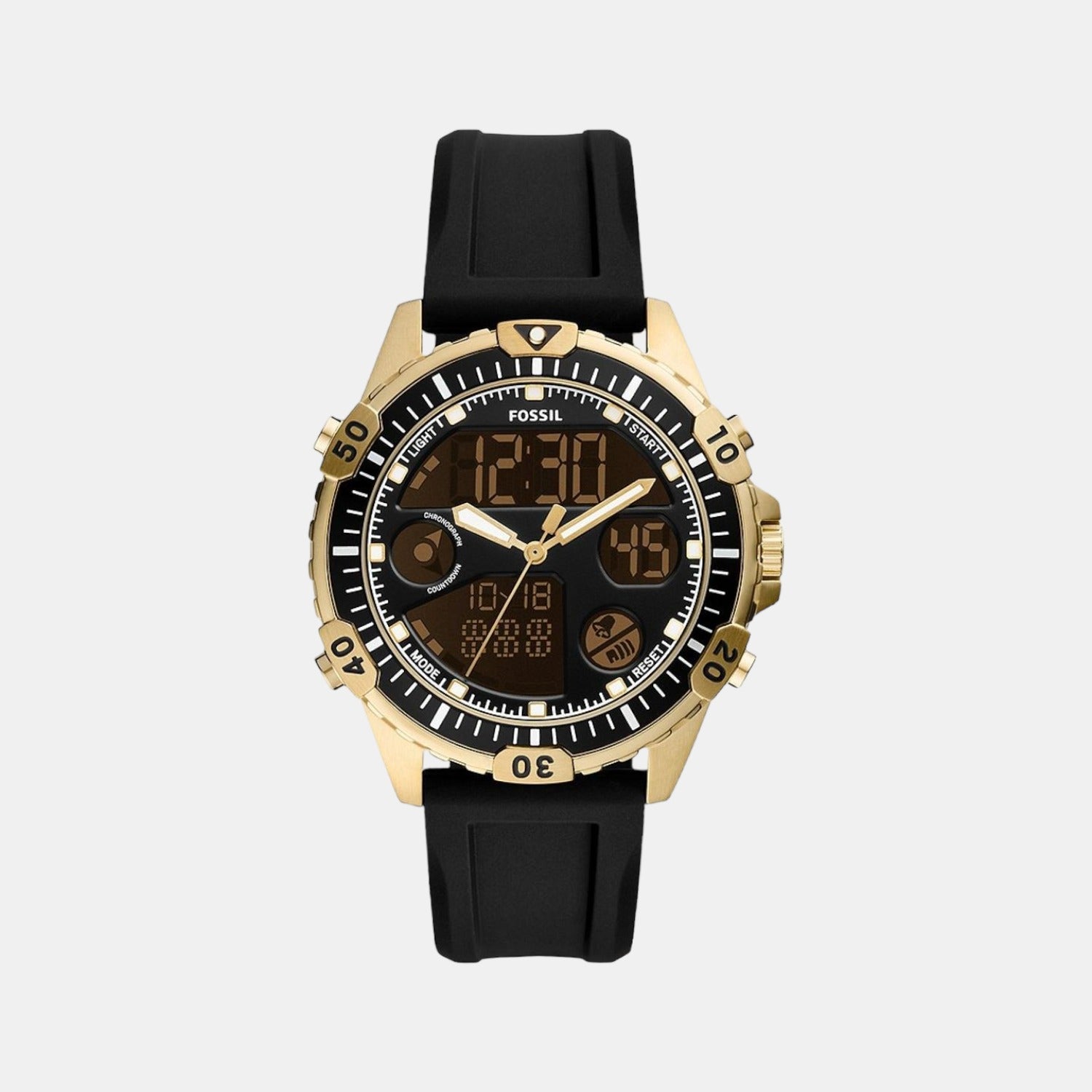 Garrett Men Quartz Black Dial Analog-Digital Silicone Watch FS5781