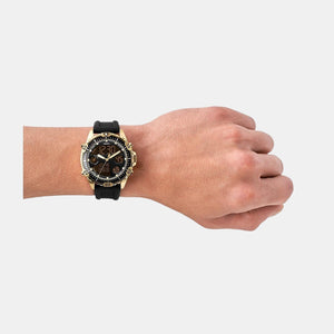 Garrett Men Quartz Black Dial Analog-Digital Silicone Watch FS5781