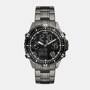 Garrett Men Quartz Black Dial Analog-Digital Stainless Steel Watch FS5782