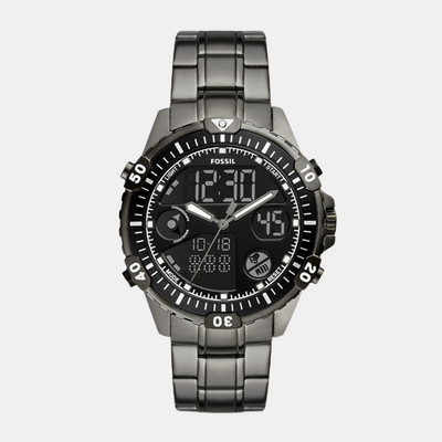 Garrett Men Quartz Black Dial Analog-Digital Stainless Steel Watch FS5782