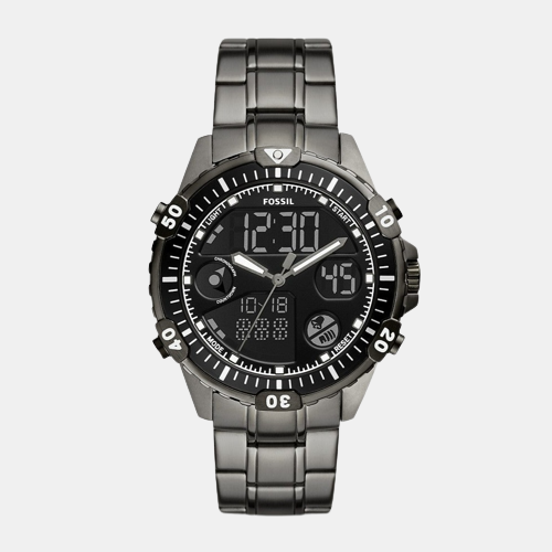 Garrett Men Quartz Black Dial Analog-Digital Stainless Steel Watch FS5782