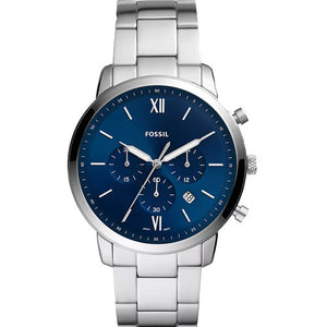 Fossil Neutra Blue Dial & Silver chain Watch for Men