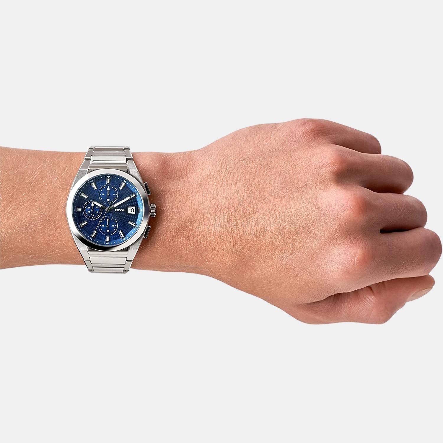 Everett Men Quartz Blue Dial Chronograph Stainless Steel Watch FS5795