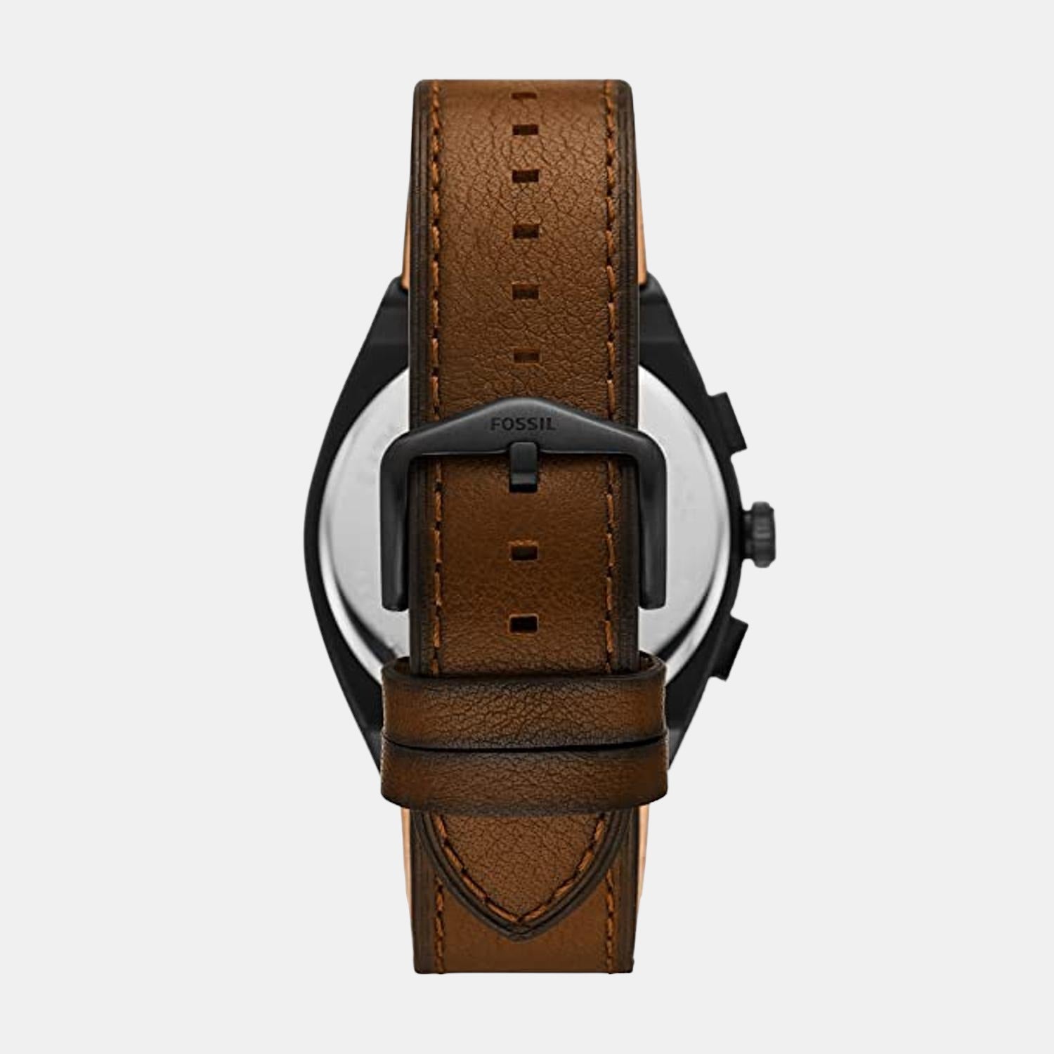 Everett Men Quartz Black Dial Chronograph Leather Watch FS5798