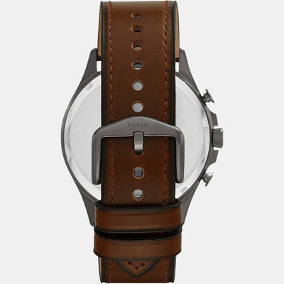 Forrester Men Quartz Grey Dial Chronograph Leather Watch FS5815
