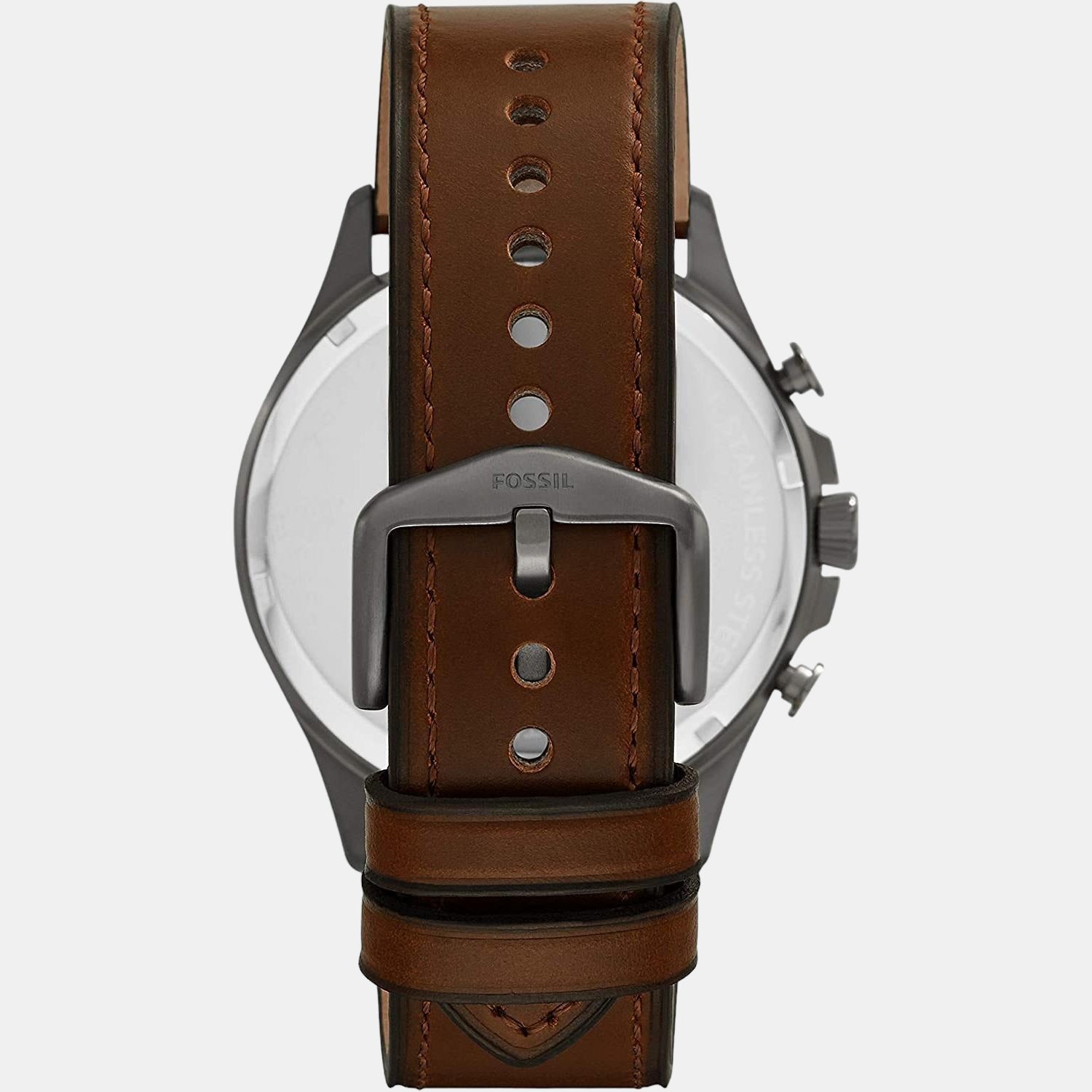Forrester Men Quartz Grey Dial Chronograph Leather Watch FS5815