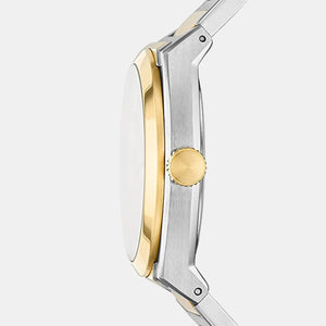 Everett Men Quartz Cream Dial Analog Stainless Steel Watch FS5823