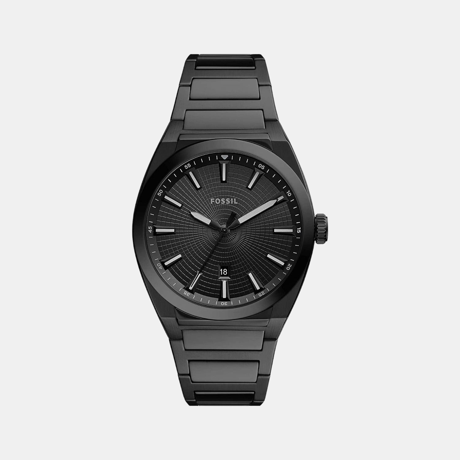 Everett Men Quartz Black Dial Analog Stainless Steel Watch FS5824