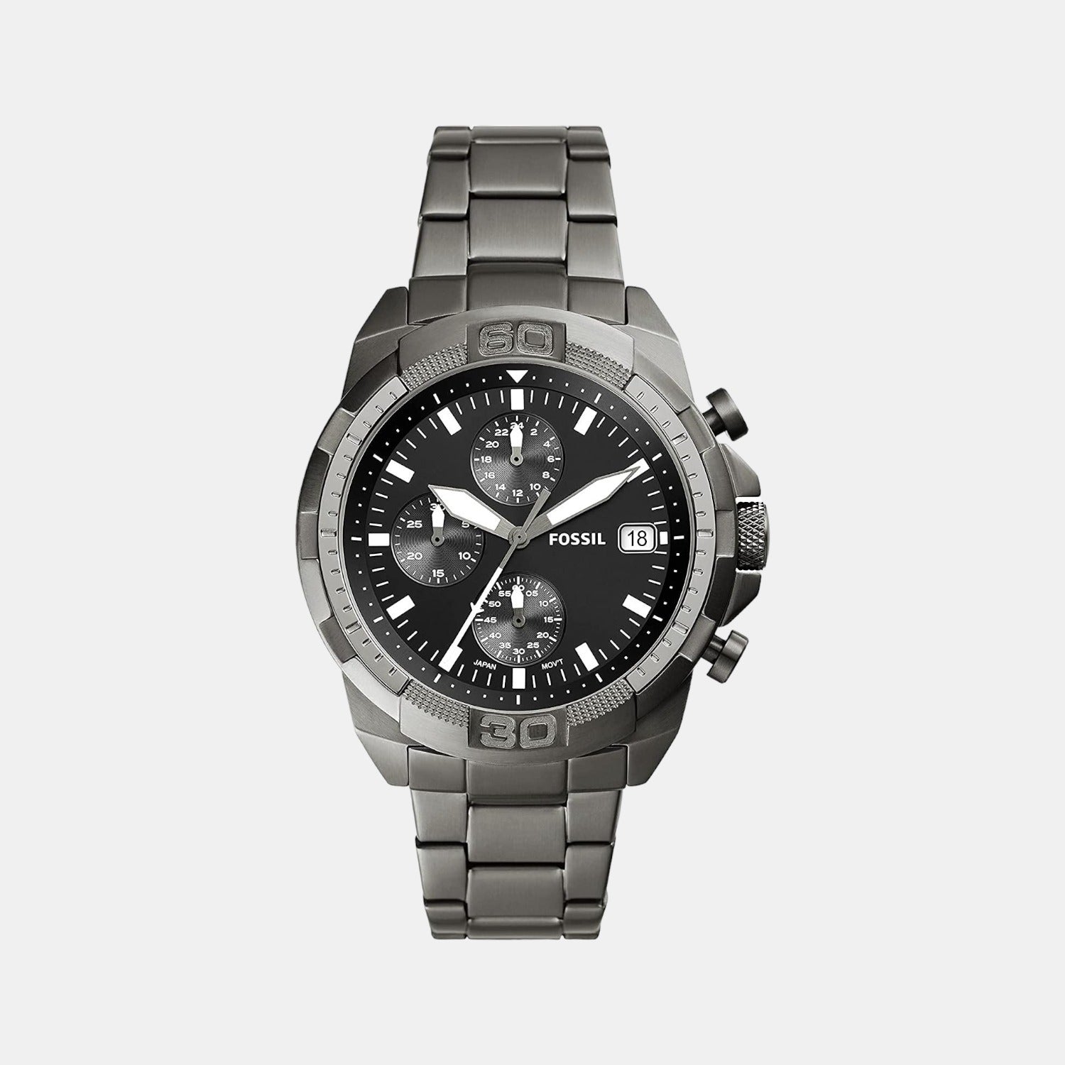 Bronson Men Quartz Black Dial Chronograph Stainless Steel Watch FS5852