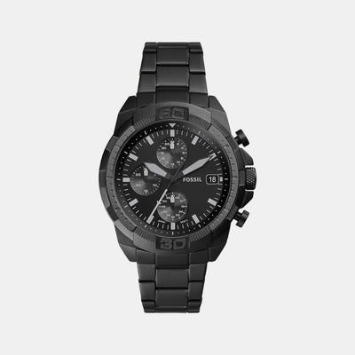 Bronson Men Quartz Black Dial Chronograph Stainless Steel Watch FS5853