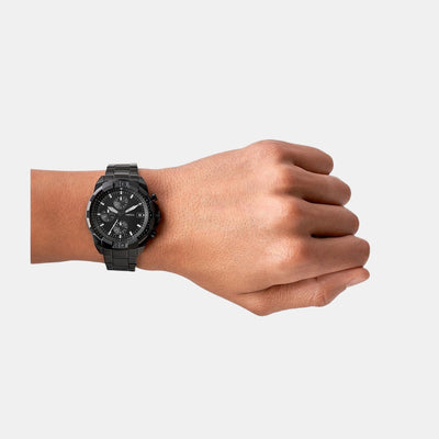 Bronson Men Quartz Black Dial Chronograph Stainless Steel Watch FS5853