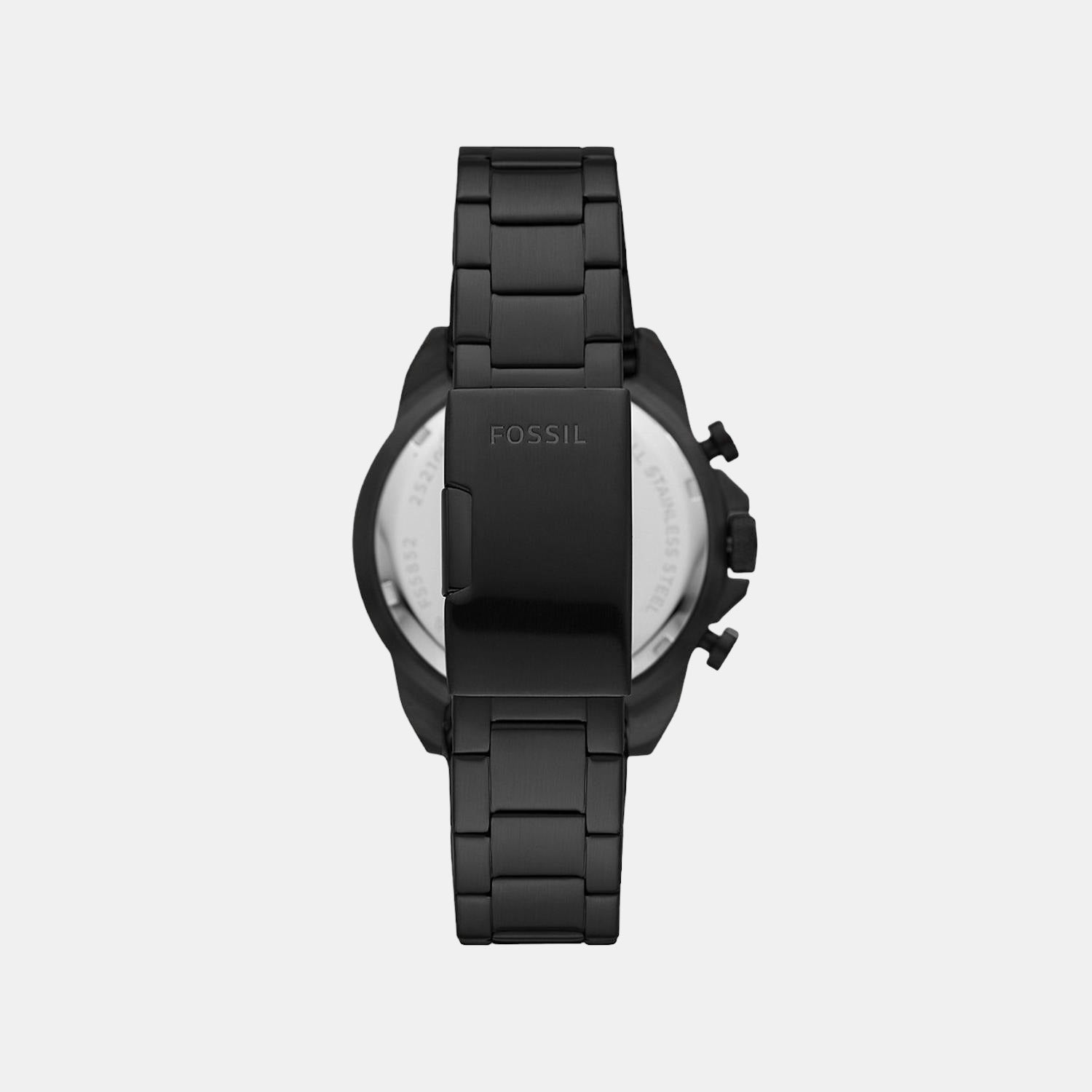 Bronson Men Quartz Black Dial Chronograph Stainless Steel Watch FS5853