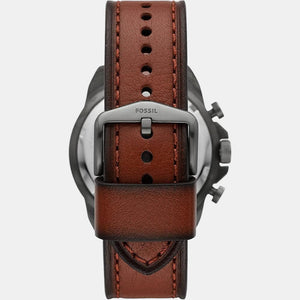 Bronson Men Quartz Grey Dial Chronograph Leather Watch FS5855