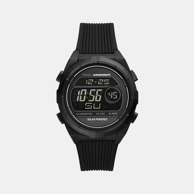 Everett Men Automatic Black Dial Digital Silicone Watch FS5859