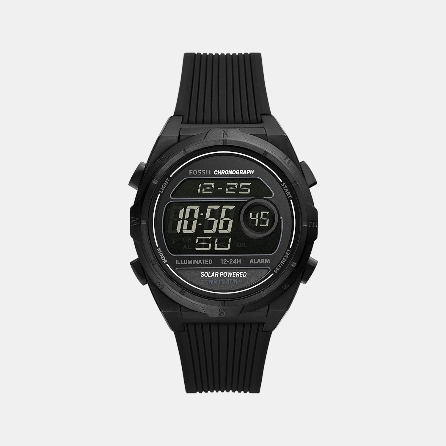 Everett Men Automatic Black Dial Digital Silicone Watch FS5859