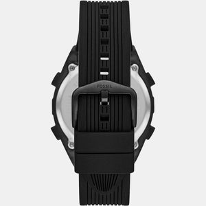 Everett Men Automatic Black Dial Digital Silicone Watch FS5859