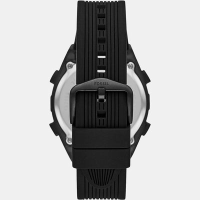 Everett Men Automatic Black Dial Digital Silicone Watch FS5859