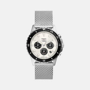 Fb-01 Men Quartz White Dial Chronograph Stainless Steel Watch FS5915