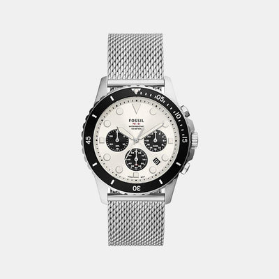 Fb-01 Men Quartz White Dial Chronograph Stainless Steel Watch FS5915