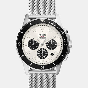 Fb-01 Men Quartz White Dial Chronograph Stainless Steel Watch FS5915