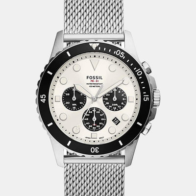 Fb-01 Men Quartz White Dial Chronograph Stainless Steel Watch FS5915