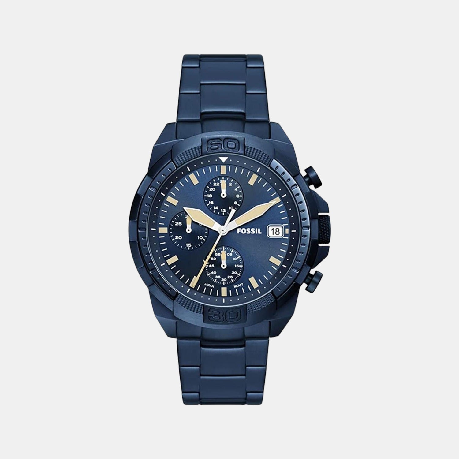 Bronson Men Quartz Blue Dial Chronograph Stainless Steel Watch FS5916