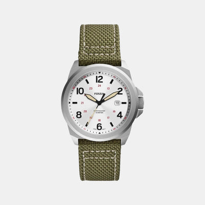 Bronson Men Quartz Silver Dial Analog Nylon Watch FS5918
