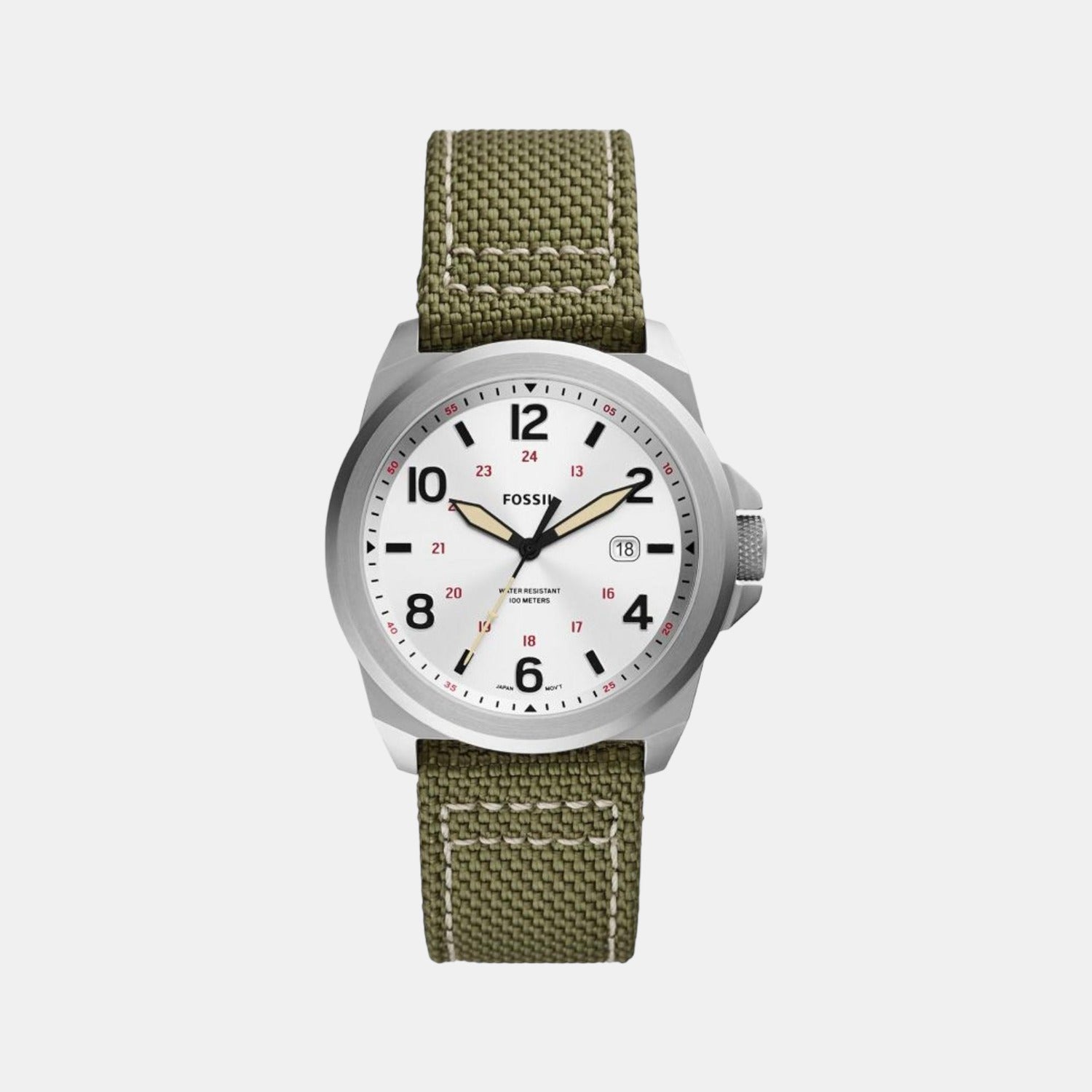 Bronson Men Quartz Silver Dial Analog Nylon Watch FS5918
