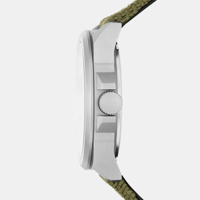 Bronson Men Quartz Silver Dial Analog Nylon Watch FS5918