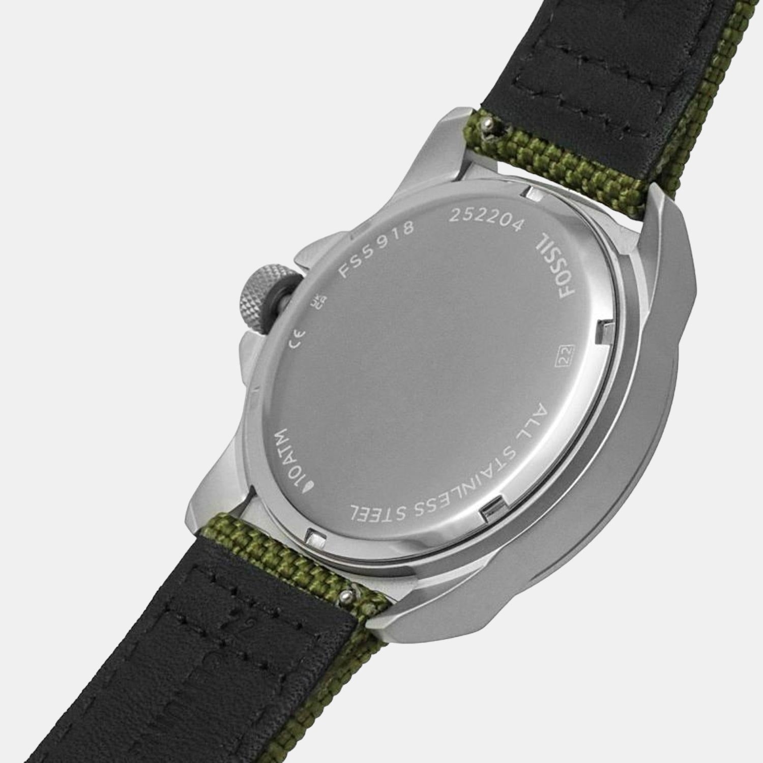 Bronson Men Quartz Silver Dial Analog Nylon Watch FS5918