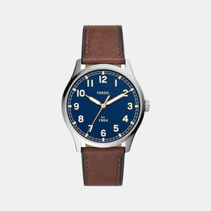 Dayliner Men Quartz Blue Dial Analog Leather Watch FS5923
