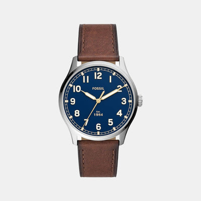 Dayliner Men Quartz Blue Dial Analog Leather Watch FS5923