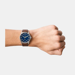 Dayliner Men Quartz Blue Dial Analog Leather Watch FS5923