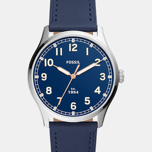 Dayliner Men Quartz Blue Dial Analog Leather Watch FS5924