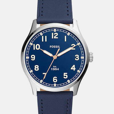 Dayliner Men Quartz Blue Dial Analog Leather Watch FS5924