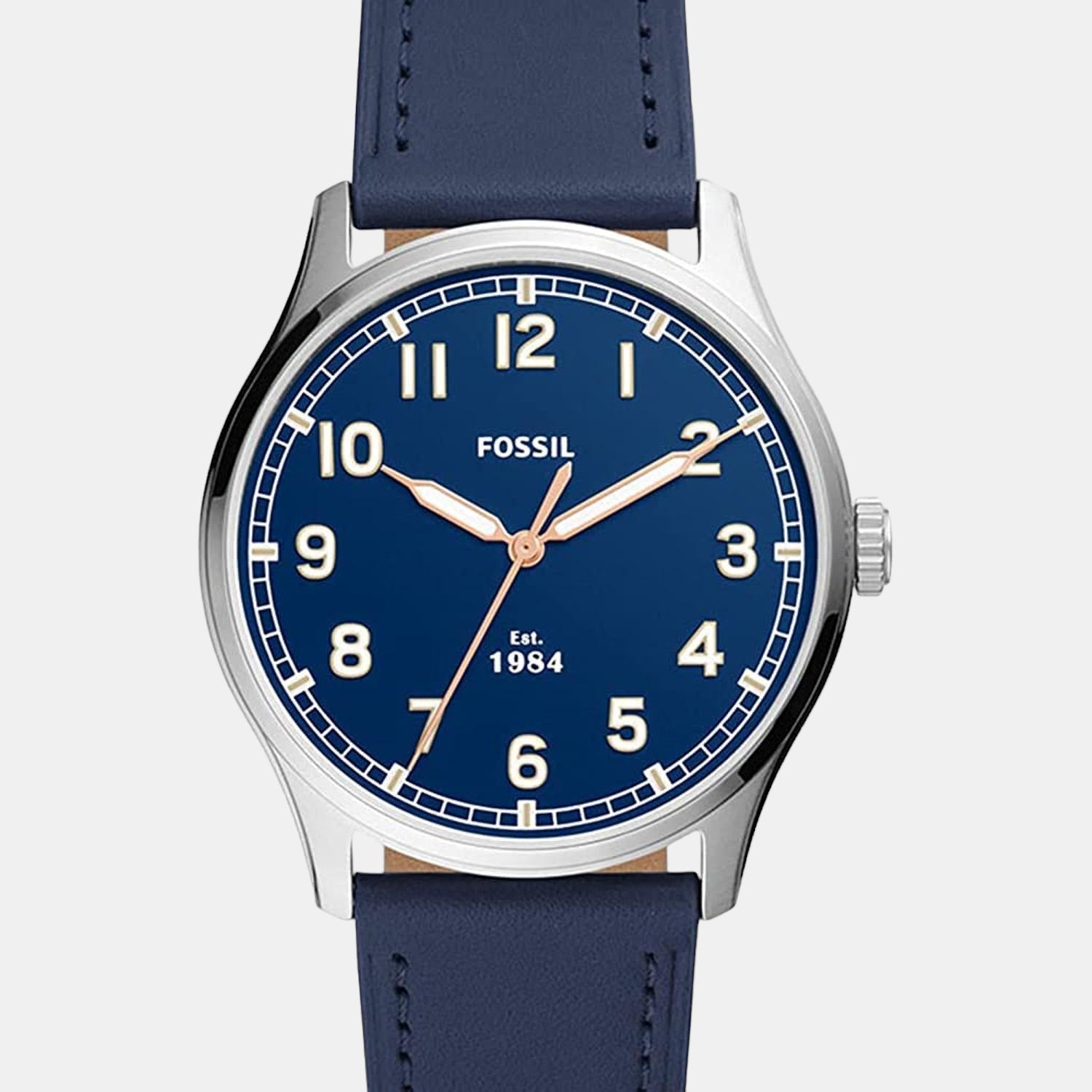 Dayliner Men Quartz Blue Dial Analog Leather Watch FS5924