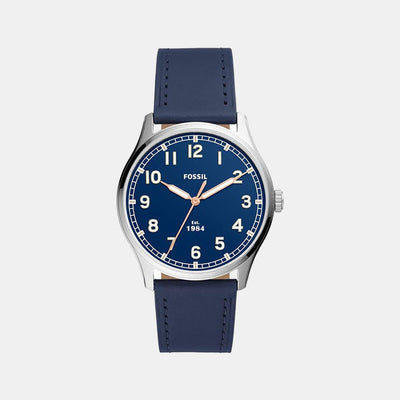 Dayliner Men Quartz Blue Dial Analog Leather Watch FS5924