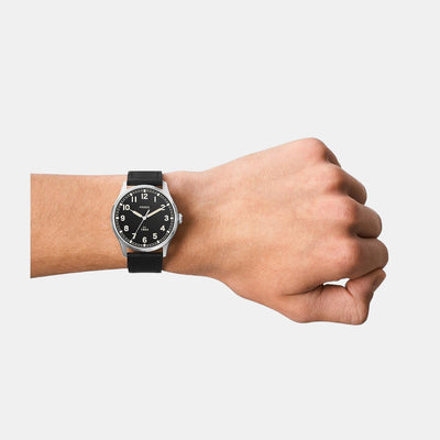 Dayliner Men Quartz Black Dial Analog Leather Watch FS5926