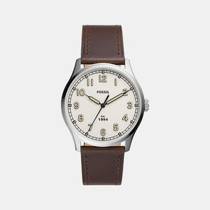 Dayliner Men Quartz Cream Dial Analog Leather Watch FS5927