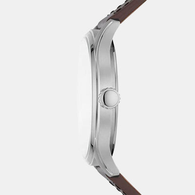 Dayliner Men Quartz Cream Dial Analog Leather Watch FS5927
