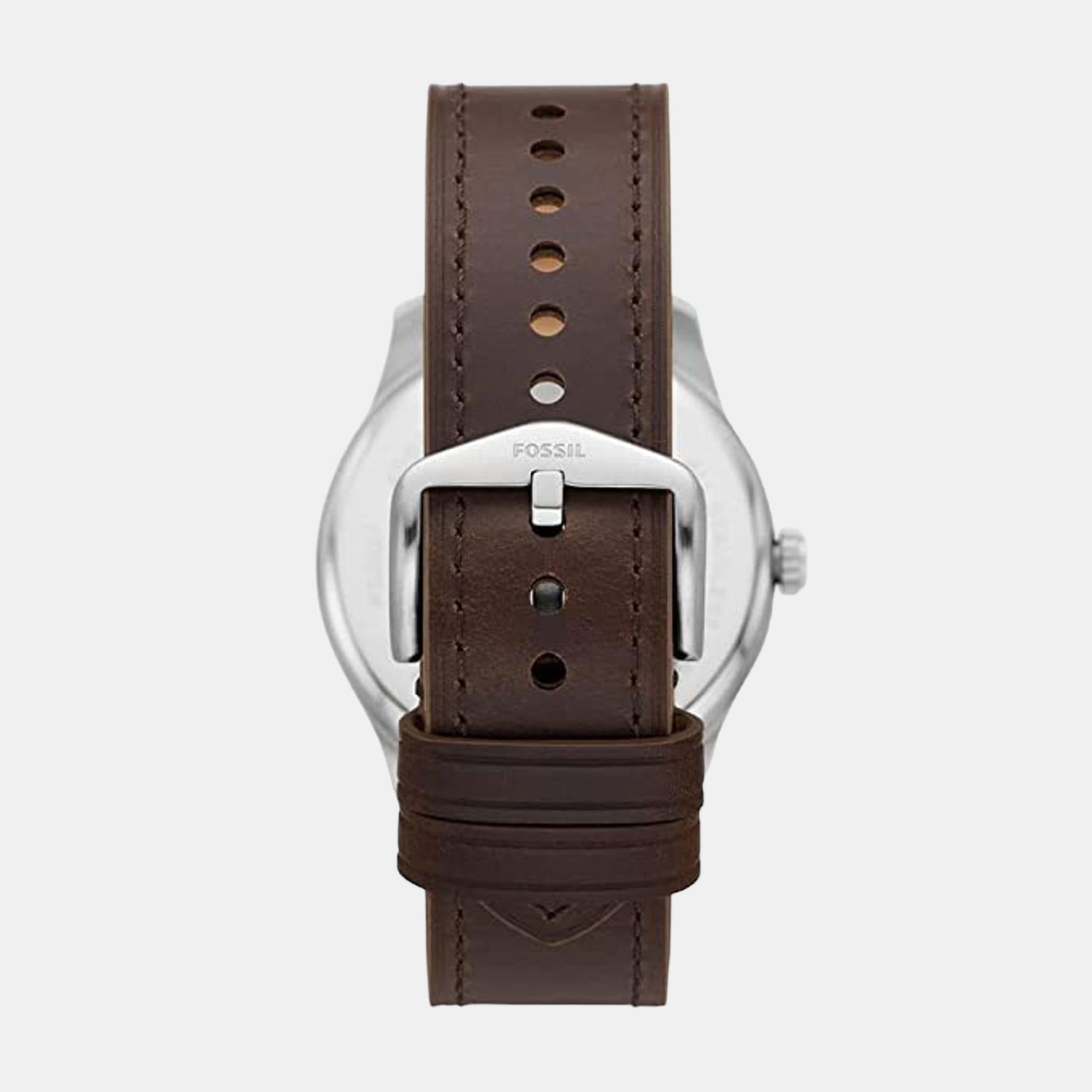 Dayliner Men Quartz Cream Dial Analog Leather Watch FS5927