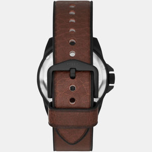 Bronson Men Quartz Black Dial Analog Leather Watch FS5938