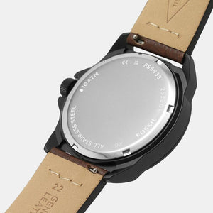 Bronson Men Quartz Black Dial Analog Leather Watch FS5938