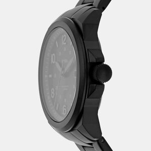 Bronson Men Quartz Black Dial Analog Stainless Steel Watch FS5940
