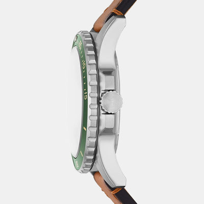 Fossil Blue Dive Men Quartz Green Dial Analog Leather Watch FS5946