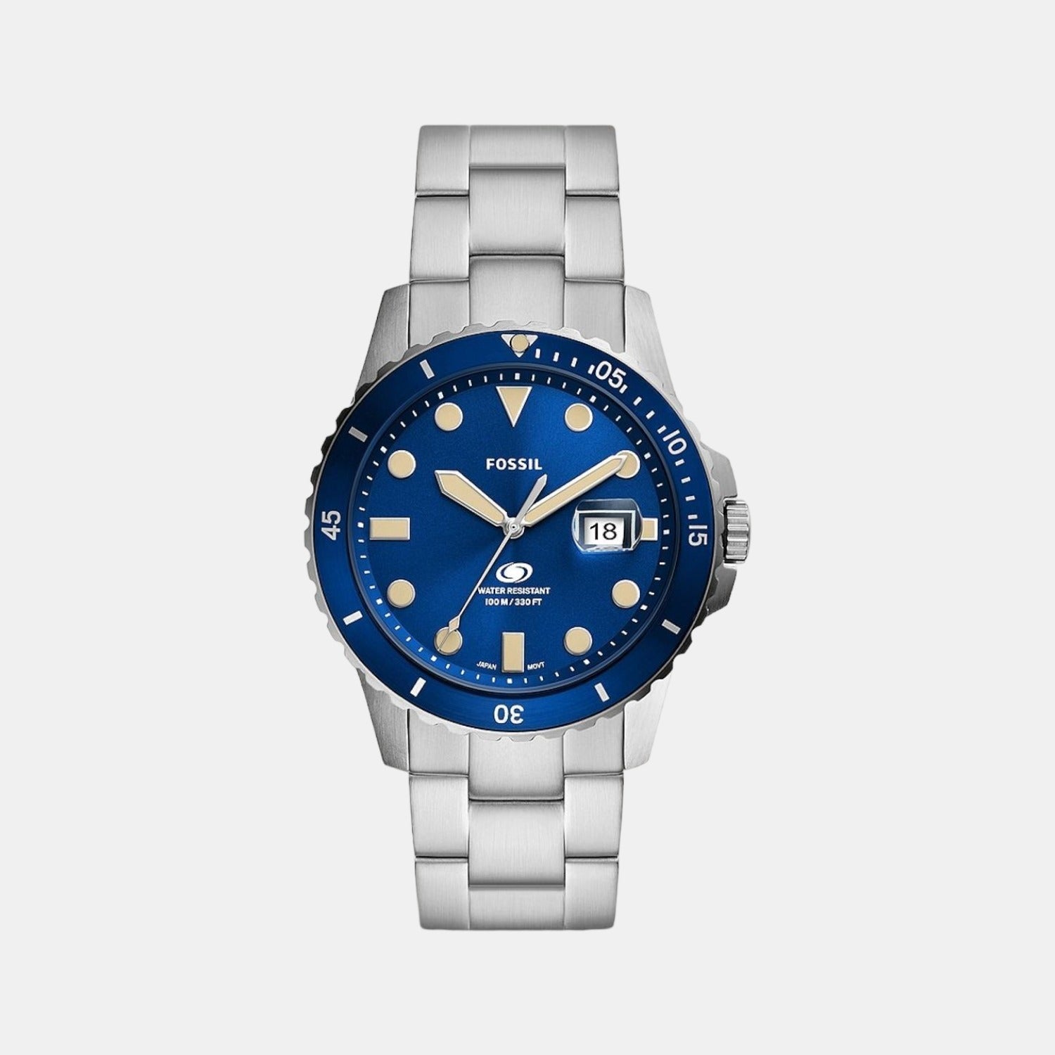 Fossil Blue Dive Men Quartz Blue Dial Analog Stainless Steel Watch FS5949