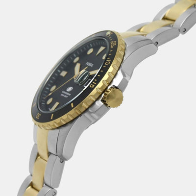 Fossil Blue Dive Men Quartz Black Dial Analog Stainless Steel Watch FS5951